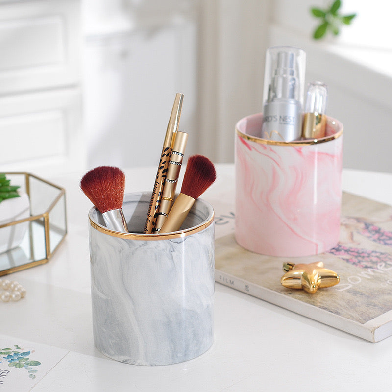 Marble Design Multi Brush Stand Set of 2