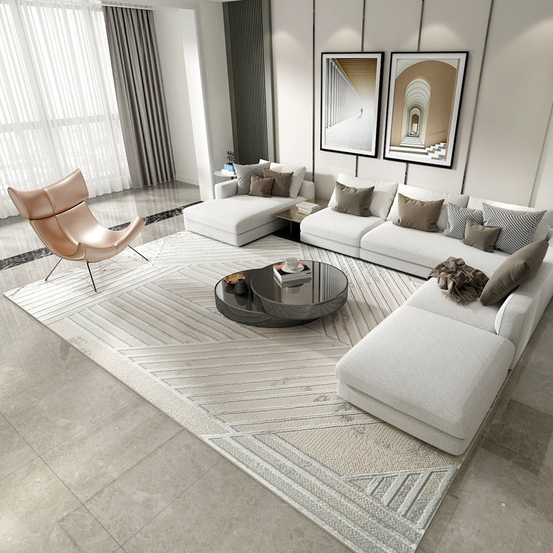 luxury silver line rug