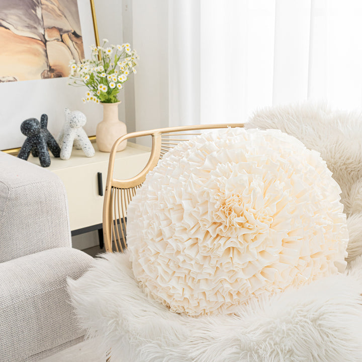 pom pom flower cushion