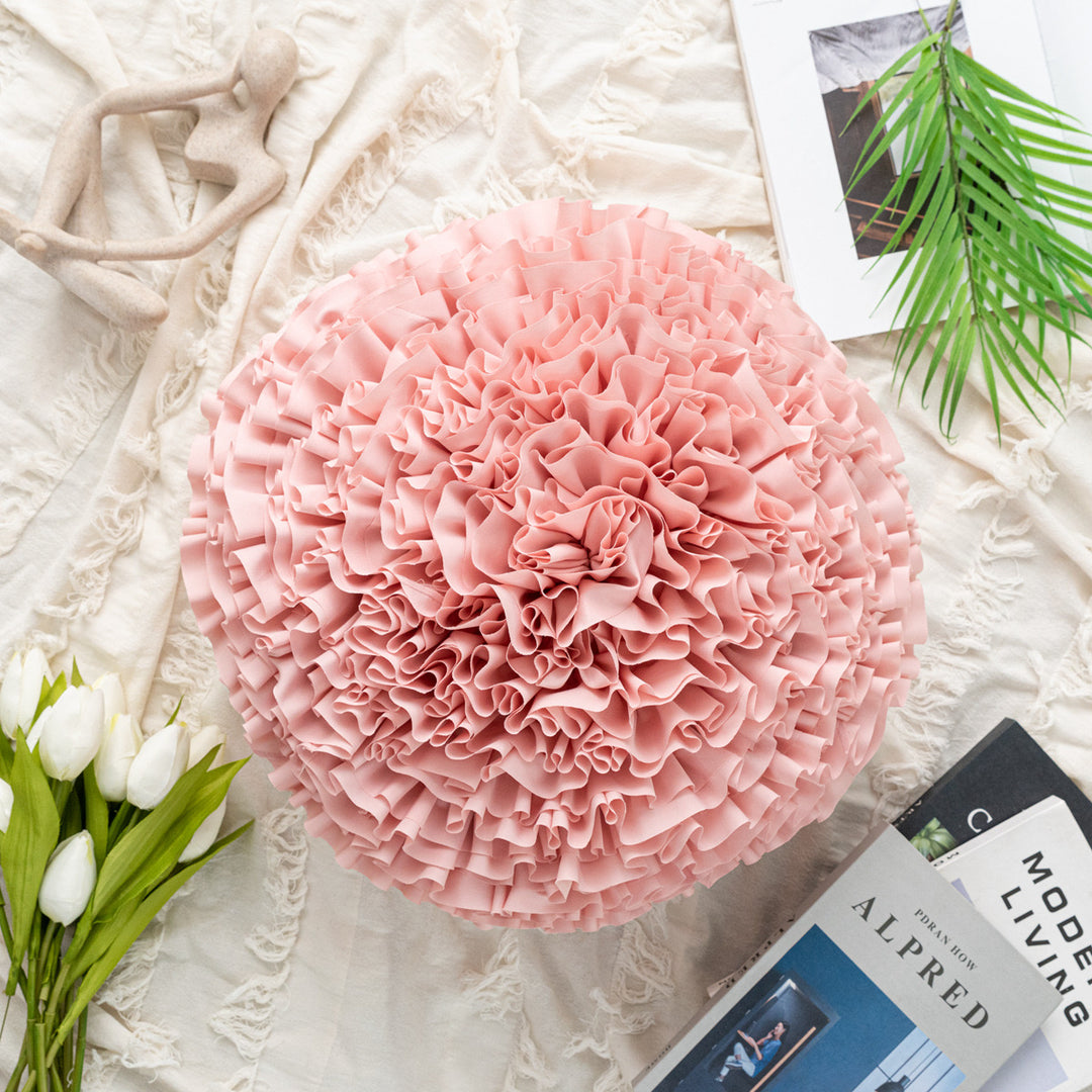 pom pom flower cushion