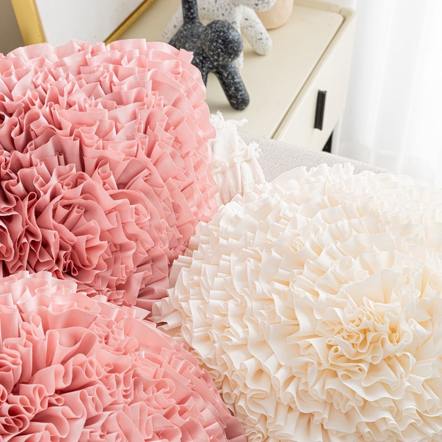 pom pom flower cushion