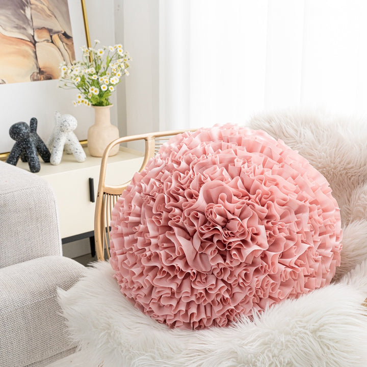 pom pom flower cushion