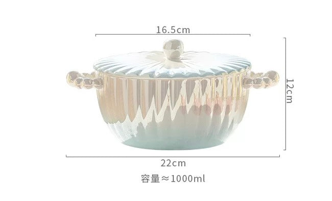 オパールシェル蓋付きポット