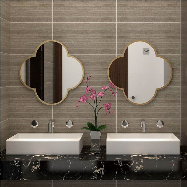 flower motif wall mirror